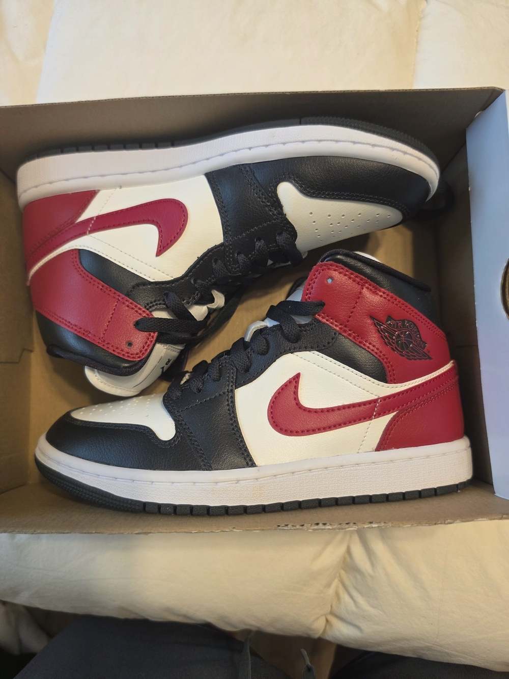 Nike Womens High-Top Sneakers in Red, Black & White